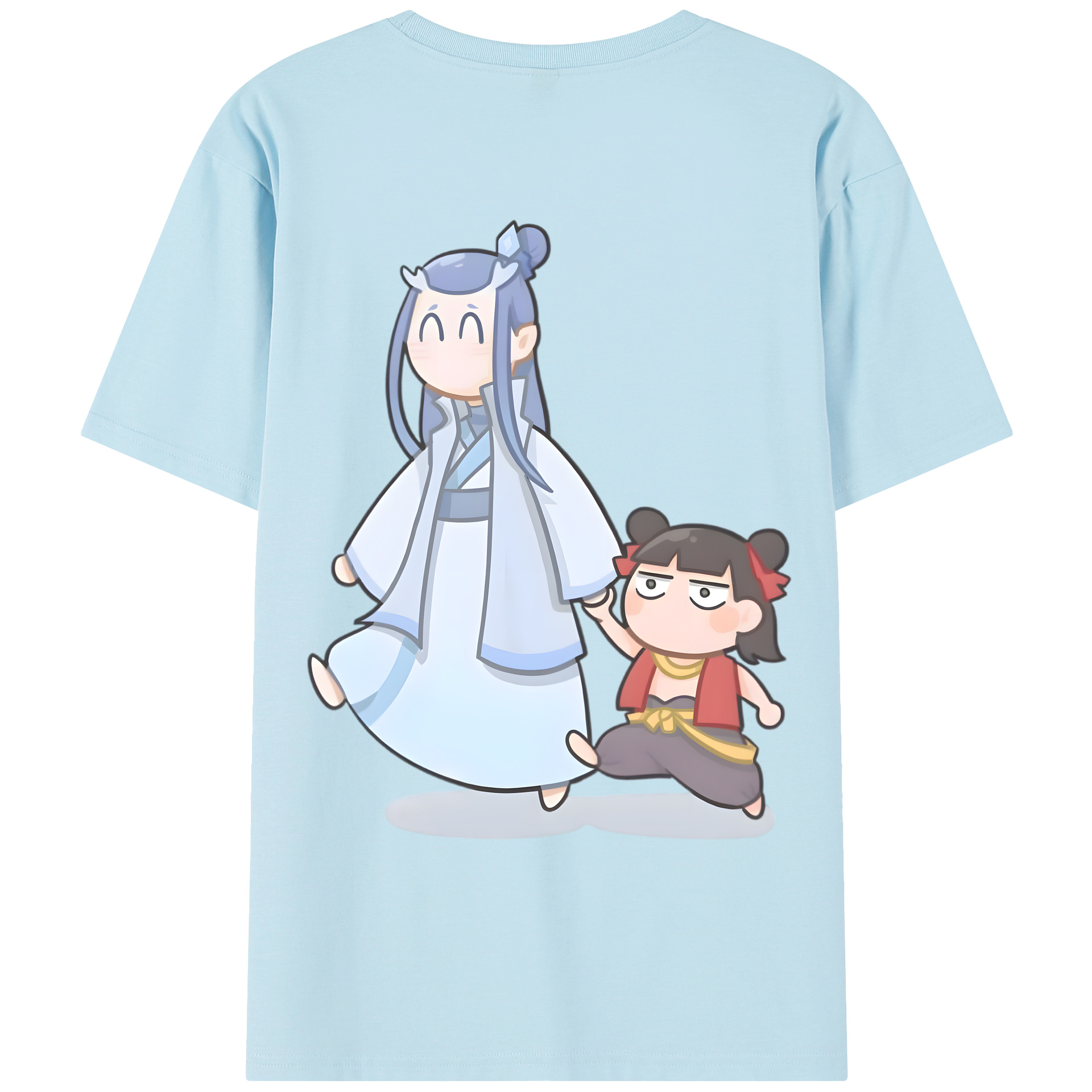 （画像用） Ne Zha 2 ナタ 魔童の大暴れ 綿100％半袖Tシャツ（背面プリント）